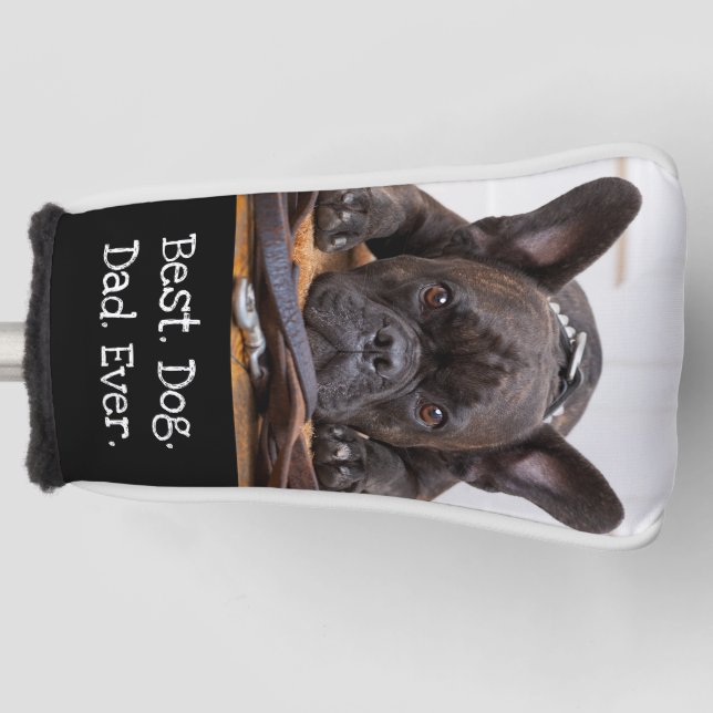 Funda Para Palo De Golf Foto Perro Personalizado Mejor Perro Padre Negro (Anverso)