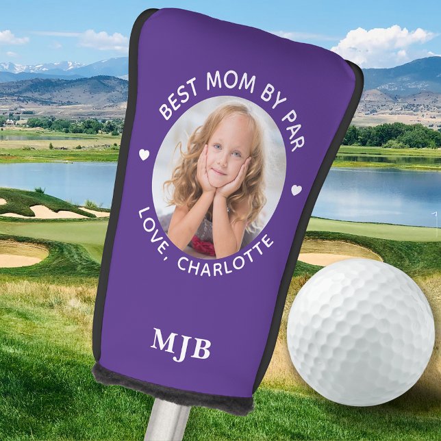 Funda Para Palo De Golf Foto personalizado Mejor Mamá De Par Modern Purple (Subido por el creador)