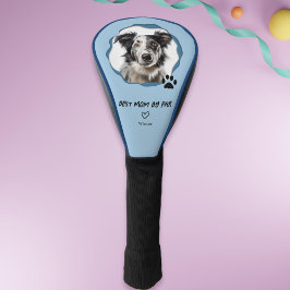 Funda Para Palo De Golf Foto personalizado Perro Azul Mejor Mamá de Par