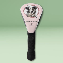 Funda Para Palo De Golf Foto personalizado Perro Rosa Mejor Mamá de Par