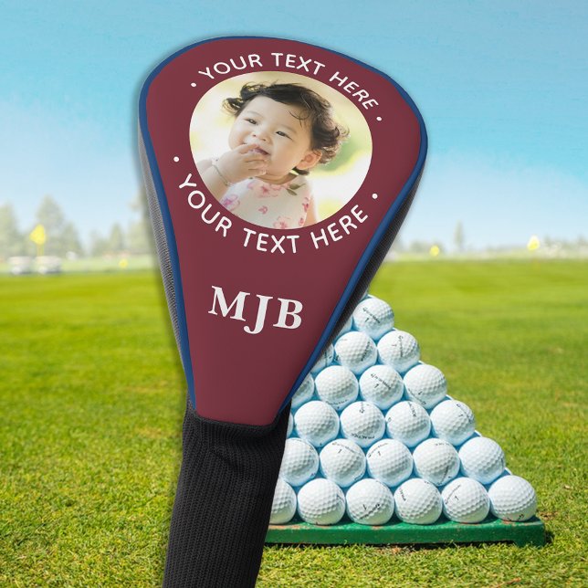 Funda Para Palo De Golf Foto simple personalizada 3 monograma inicial (Subido por el creador)