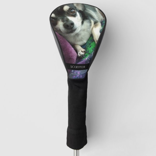 Funda Para Palo De Golf Foto y nombre del mascota personalizado (Anverso)