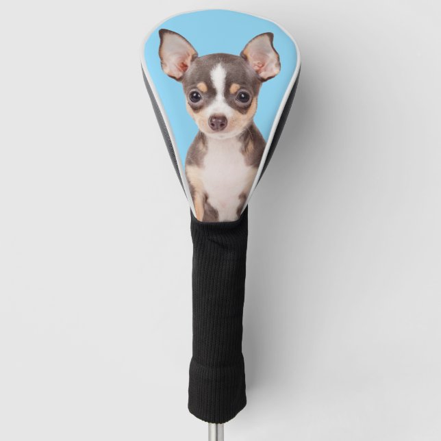 Funda Para Palo De Golf Fotografía de perro de familia Bebé Azul (Anverso)