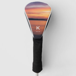 Funda Para Palo De Golf Fotografía Del Atardecer Con Monograma Y Nombre De