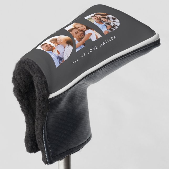 Funda Para Palo De Golf Fotos grises modernas de golf regalo personalizado (Anverso 3/4)
