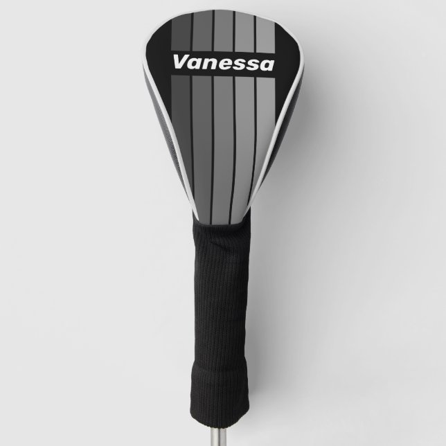 Funda Para Palo De Golf Franja de Alfiler de Arcoíris con Gradiente Oscuro (Anverso)