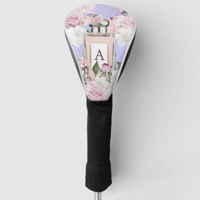 Funda Para Palo De Golf Frasco de Perfume Púrpura Floral Activo (Anverso)