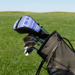 Funda Para Palo De Golf Fret griego, llave de meandro mixta, azul, tu nomb