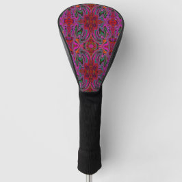 Funda Para Palo De Golf Frio Patrón Ondulado Magenta, Rojo y Verde Trippy
