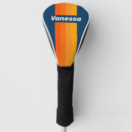 Funda Para Palo De Golf Frisas azules vintage con nombre