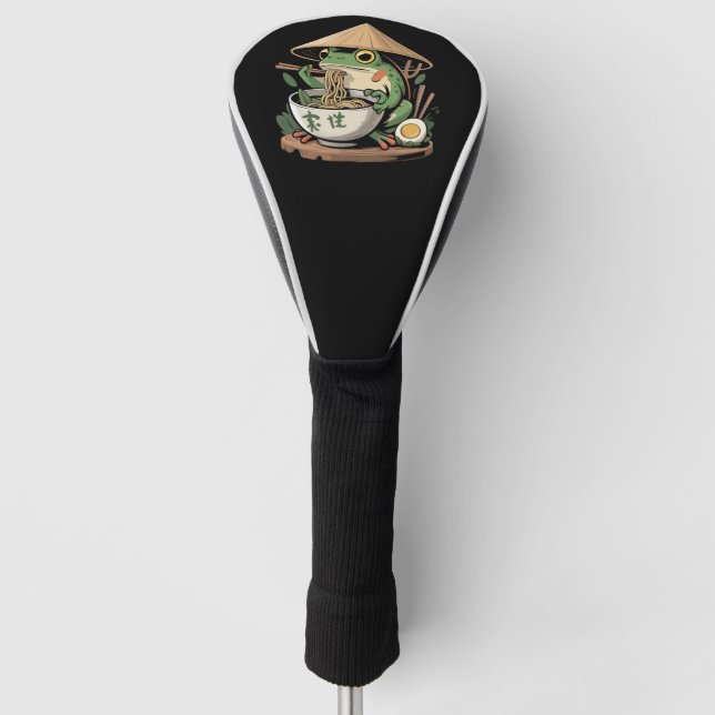 Funda Para Palo De Golf Frog Eating Ramen Kawaii Neko Japanese Noodles  (Anverso)