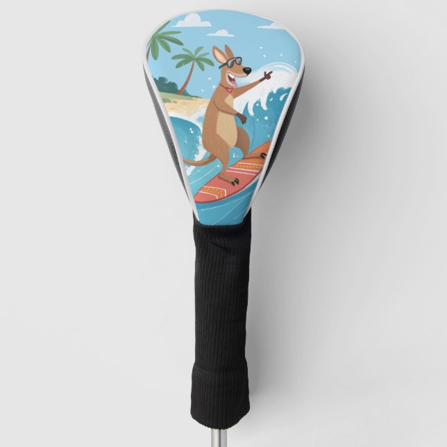 Funda Para Palo De Golf Fun Surfing Kangaroo (Anverso)