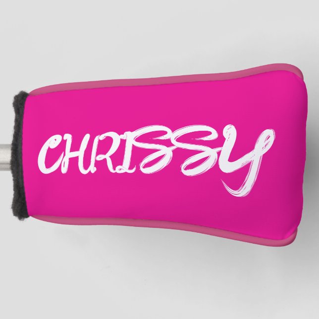 Funda Para Palo De Golf Funda de golf rosa personalizada (Anverso)