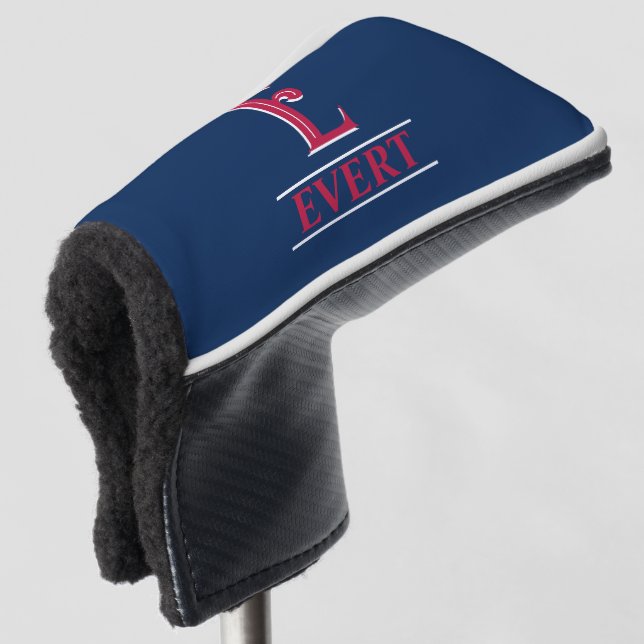 Funda Para Palo De Golf Funda para cabeza de putter con monograma rojo y a (Anverso 3/4)