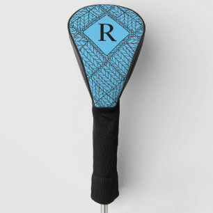 Funda Para Palo De Golf Funda para driver de golf de punto argyle azul + i