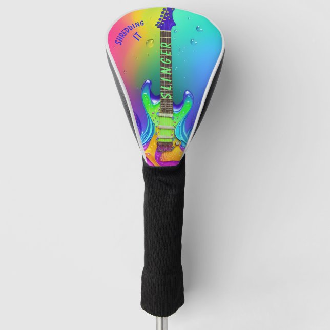 Funda Para Palo De Golf Funda para Driver de Golf Diseño Boho de Guitarra  (Anverso)
