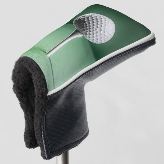 Funda Para Palo De Golf Funda Putter con imagen de Golfball blanco (Anverso 3/4)