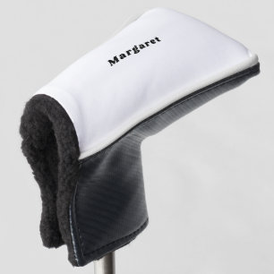 Funda Para Palo De Golf Funda sólida de putter de golf blanco con su nombr
