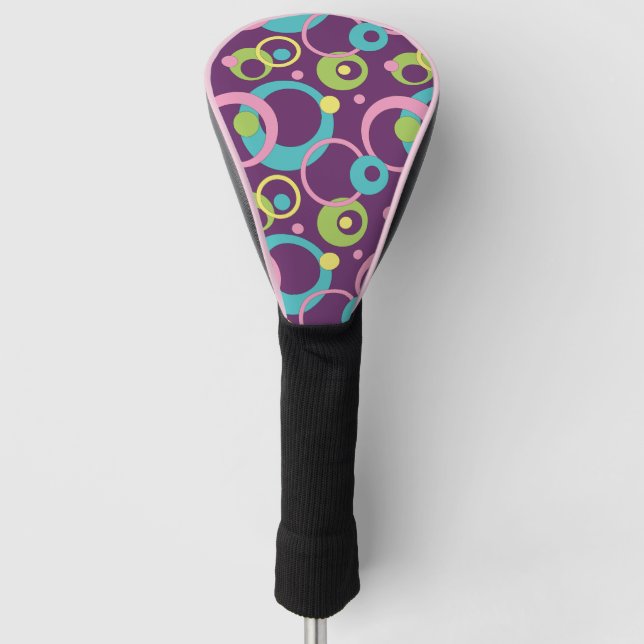 Funda Para Palo De Golf Funky Purple Circles Cover (Anverso)
