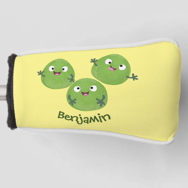 Funda Para Palo De Golf Funny Brussels brota personalizado de verduras (Anverso)
