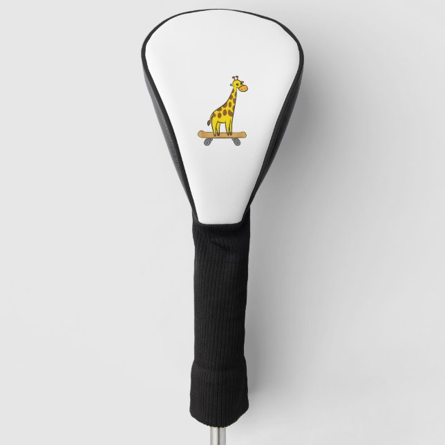 Funda Para Palo De Golf Funny Giraffe Lover Giraffe Skateboard (Anverso)