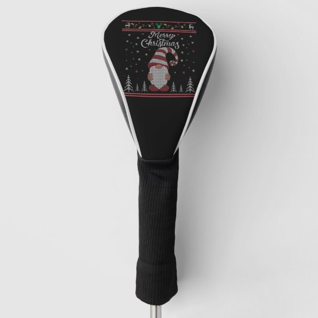 Funda Para Palo De Golf Funny Gnome Merry Christmas (Anverso)