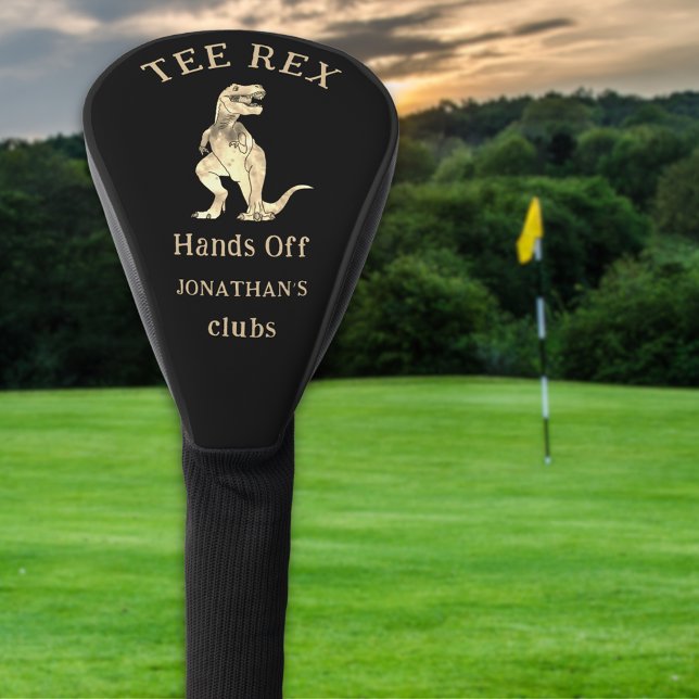 Funda Para Palo De Golf Funny Hands off Tee Rex Golfing Joke Custom Name (Tee Rex funny dinosaur golfing joke personalized name golf head cover Hands of my clubs)