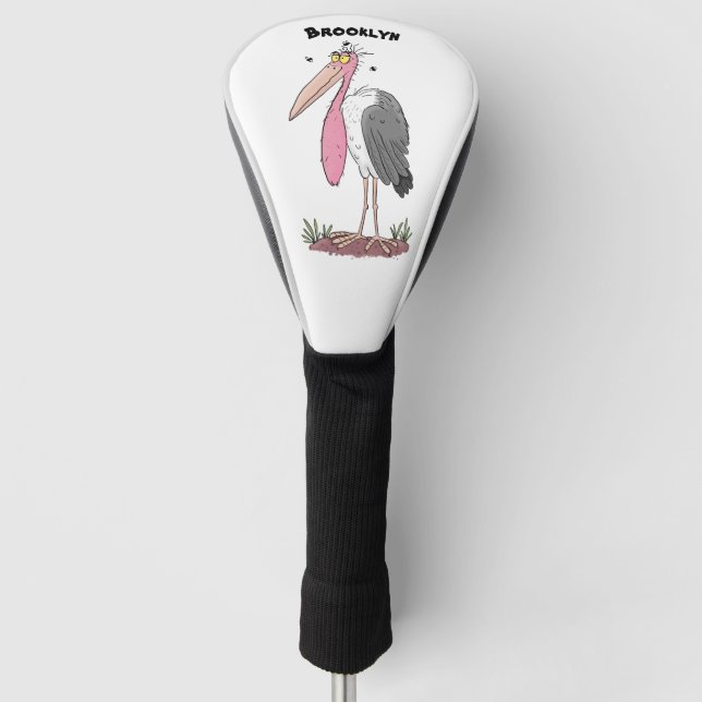 Funda Para Palo De Golf Funny marabou stork personalizado (Anverso)