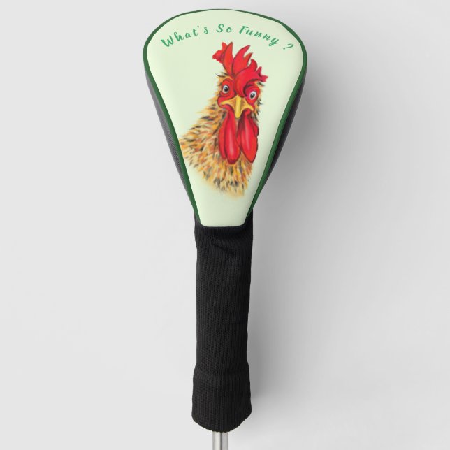 Funda Para Palo De Golf Funny Rooster Cubierta de cabezal de golf (Anverso)