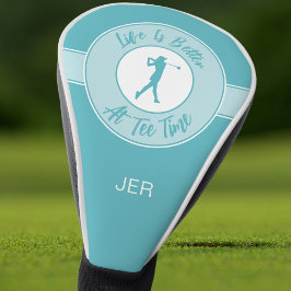 Funda Para Palo De Golf Funny Saying Personalized Monogram Initials Teal