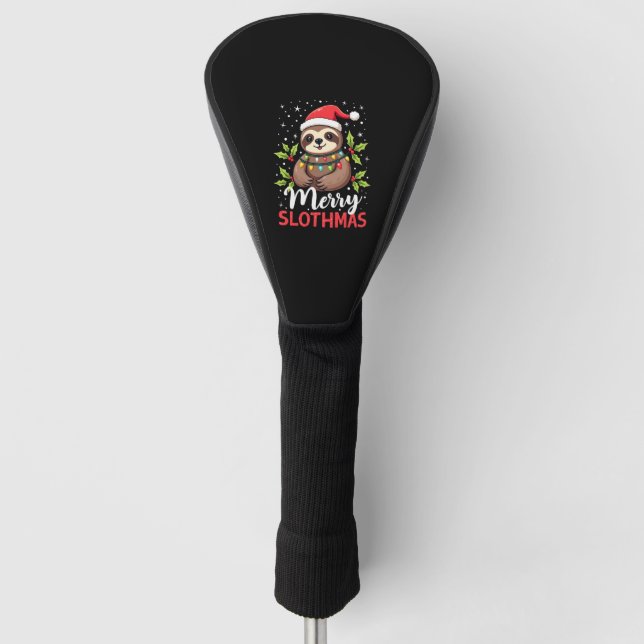 Funda Para Palo De Golf Funny Sloth Xmas Lights Merry Slothmas Sloth Chris (Anverso)