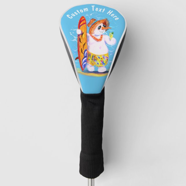 Funda Para Palo De Golf Funny Snowman Surfer Personalizado Textos Tapa de  (Anverso)