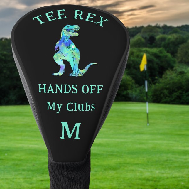 Funda Para Palo De Golf Funny Tee Rex Golf Chiste Personalizado (Funny golfing joke Tee Rex dinosaur personalized monogram golf head cover)