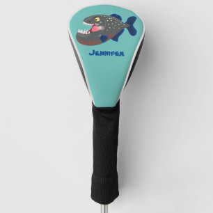 Funda Para Palo De Golf Furioso ilustracion personalizado de piranha