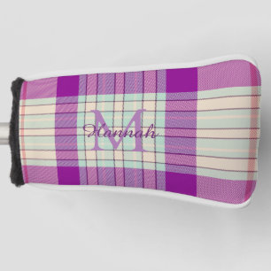 Funda Para Palo De Golf Fuschia Scottish Tartán patrón personalizado