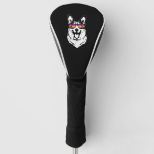 Funda Para Palo De Golf Gafas de sol de Corgi de galés retro