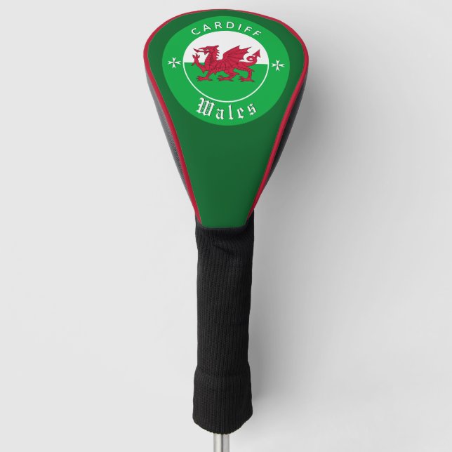 Funda Para Palo De Golf Gales Golfing, Coberturas, Cardiff, Bandera galesa (Anverso)