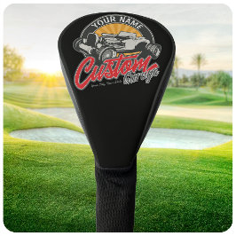 Funda Para Palo De Golf Garage Retro Personalizado de Hot Rod Roadster Ret
