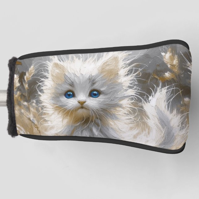 Funda Para Palo De Golf Gatito blanco preciado (Anverso)