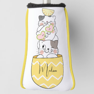 Funda Para Palo De Golf Gatitos de corte de nombre personalizado