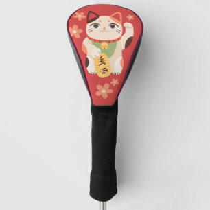 Funda Para Palo De Golf Gato Afortunado Maneki Neko Lindo