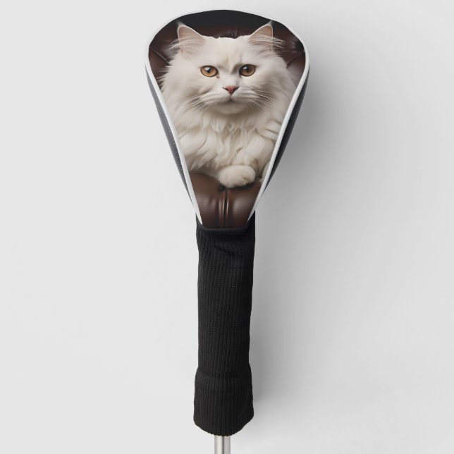 Funda Para Palo De Golf Gato blanco majestuoso (Anverso)