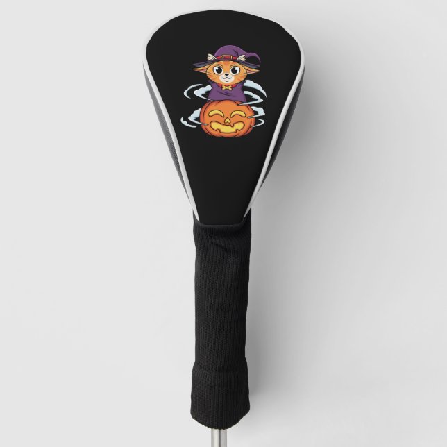Funda Para Palo De Golf Gato de Halloween (Anverso)