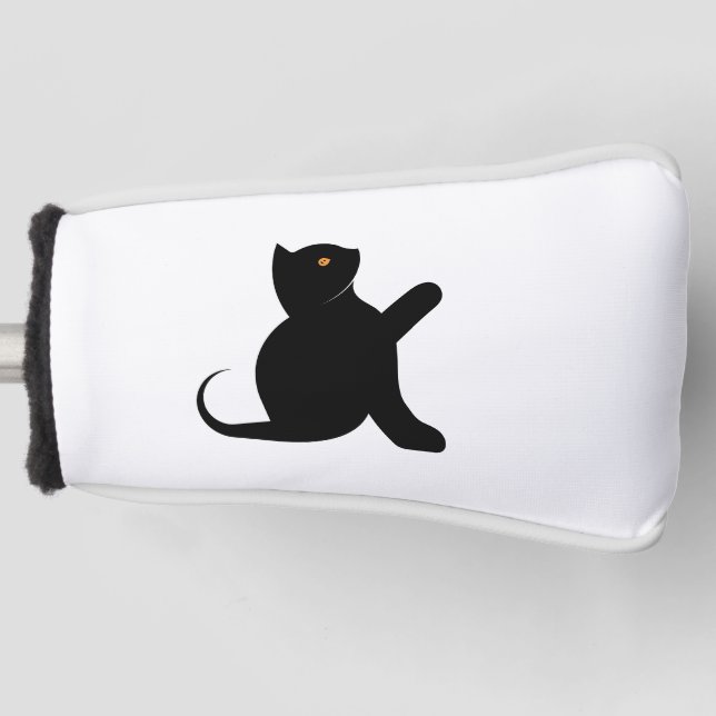 Funda Para Palo De Golf Gato diciendo hola (Anverso)