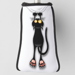 Funda Para Palo De Golf Gato divertido personaje rascando tela