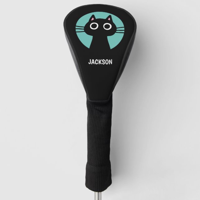 Funda Para Palo De Golf Gato gatito negro | Guay Kitten Personalizado (Anverso)
