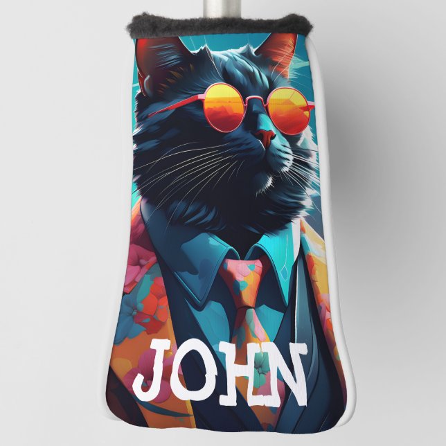 FUNDA PARA PALO DE GOLF GATO GUAY FUNNY GOLF HEAD COVER PERSONALIZADO (Girar 90)