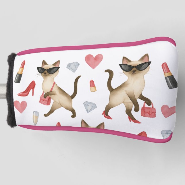 Funda Para Palo De Golf Gato inventado ARTISTA para mujer Chica Lady gatos (Anverso)