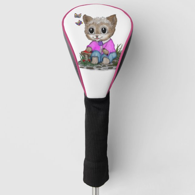 Funda Para Palo De Golf Gato Kitty y mariposa (Anverso)
