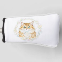 Funda Para Palo De Golf Gato Lindo con Cabeza de Palo de Golf con Gorra de